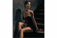 Fabian Perez Fabian Perez Girl with Red at Stairs II